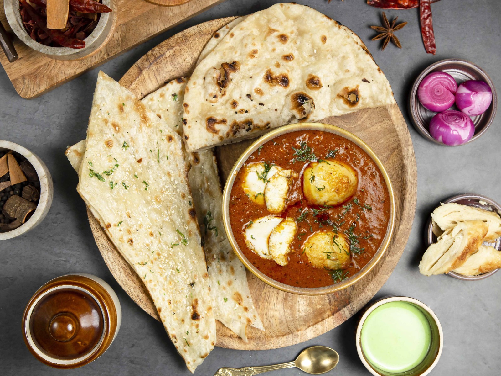 Egg curry meal