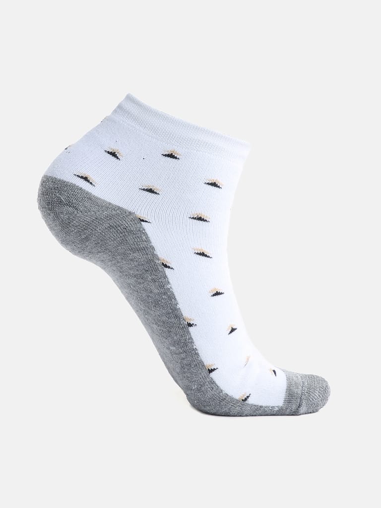 Kolor Fusion Men's Above Ankle Length White Cotton Cushioned Terry Socks (Pack of 4) view 2