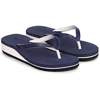 REAL WAY Women Slippers (Blue , 5)