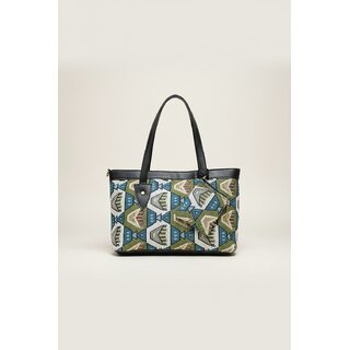 Ethnic Geometric Canvas Tote Handbag view 2