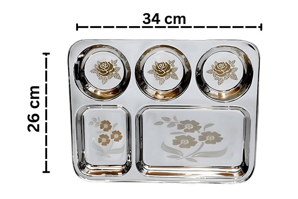 5 in 1 Lunch/Dinner/Bhojan Thali Pack of 6 view 2
