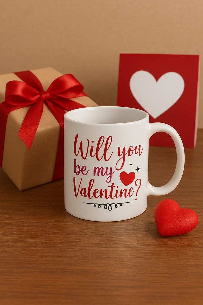 Will You Be My Valentine Ceramic Coffee Mug - Romantic Love Gift for Him/Her view 2