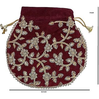 Jddcart Girls Maroon Potli view 2