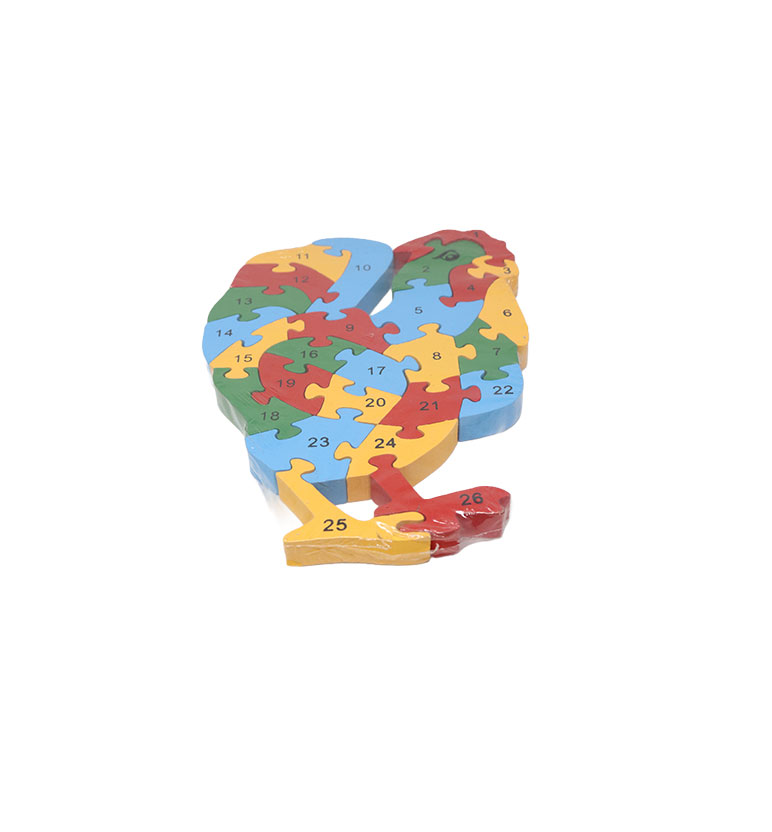 Wooden Alphabet Rooster Jigsaw Puzzle view 2