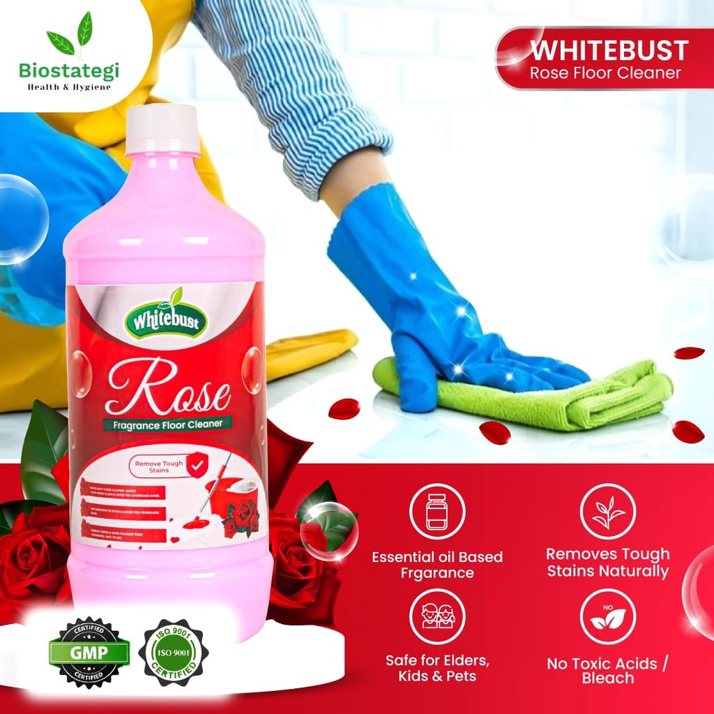 Whitebust Floor Cleaner Phenyl Rose 1ltr (Pack of 4 ) view 2