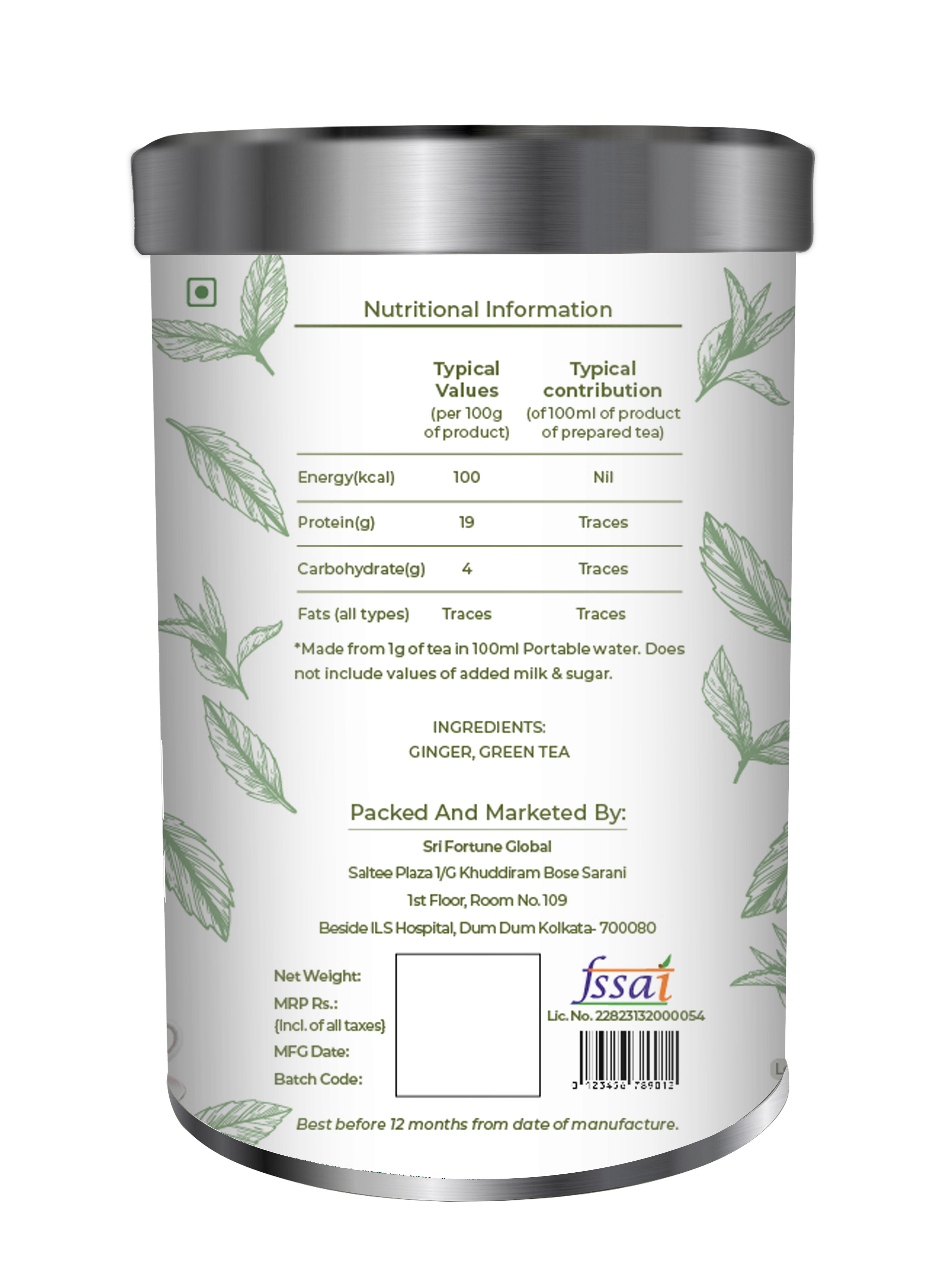 The Three Tattvas Ginger Green Tea 50gms view 2