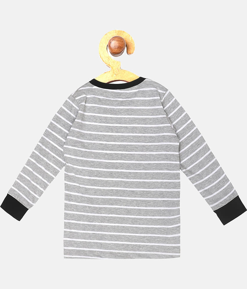 Lazy Shark Pack of 1 Girls Cotton Blend Nightsuit Set ( Grey ) view 2