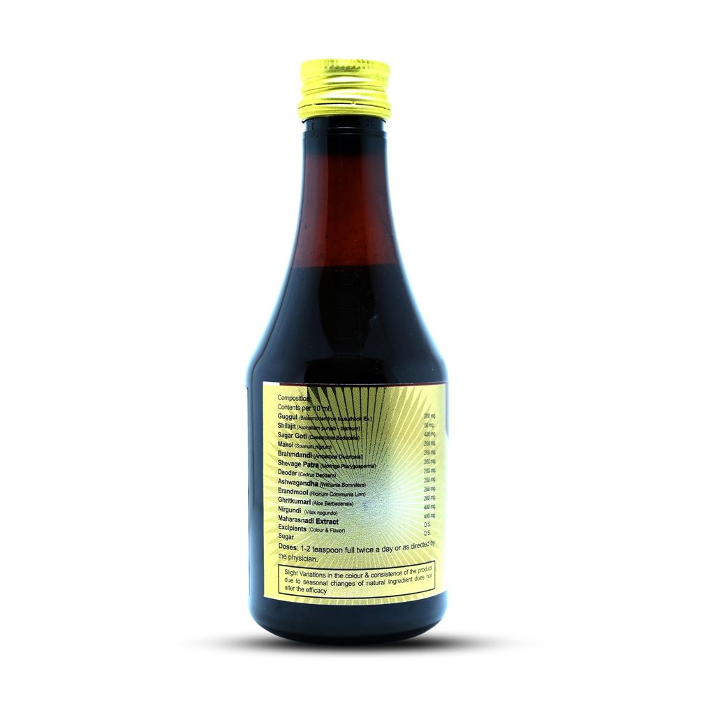 Rhushi Ayurved Rubnol Syrup 200ml - Ayurvedic Syrup for Muscle Pain and Body Pain view 2