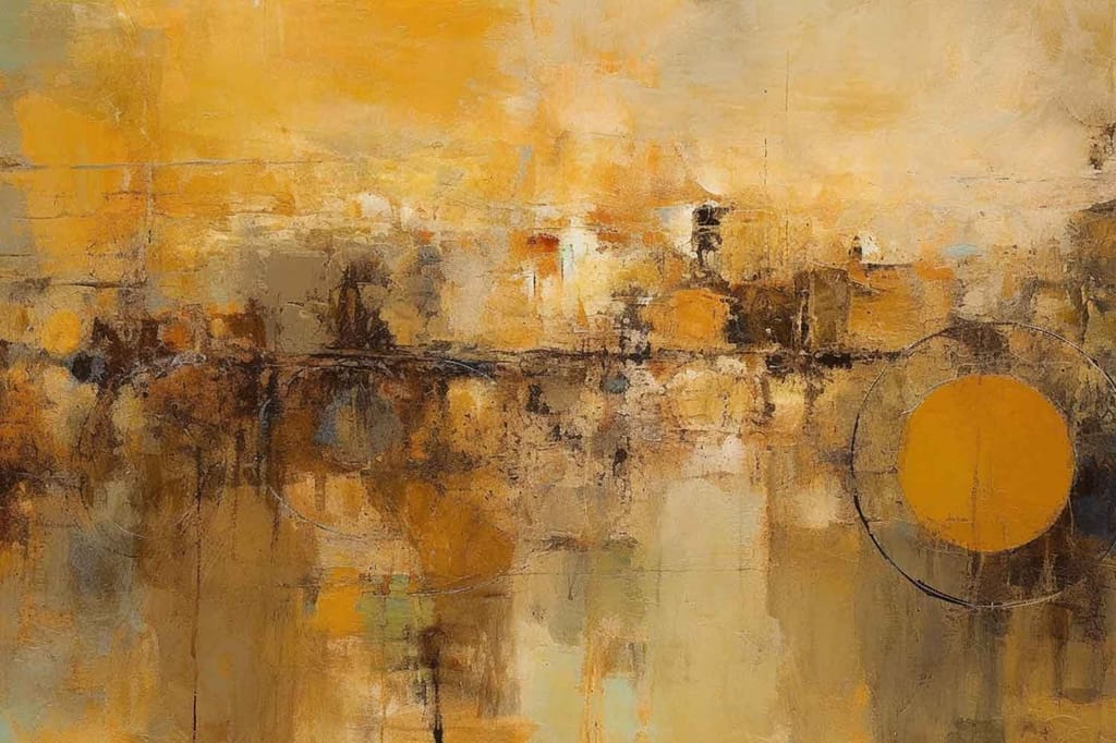 GOLDEN HORIZON WALLART 24in X 16in WITH BLACK FRAME view 2