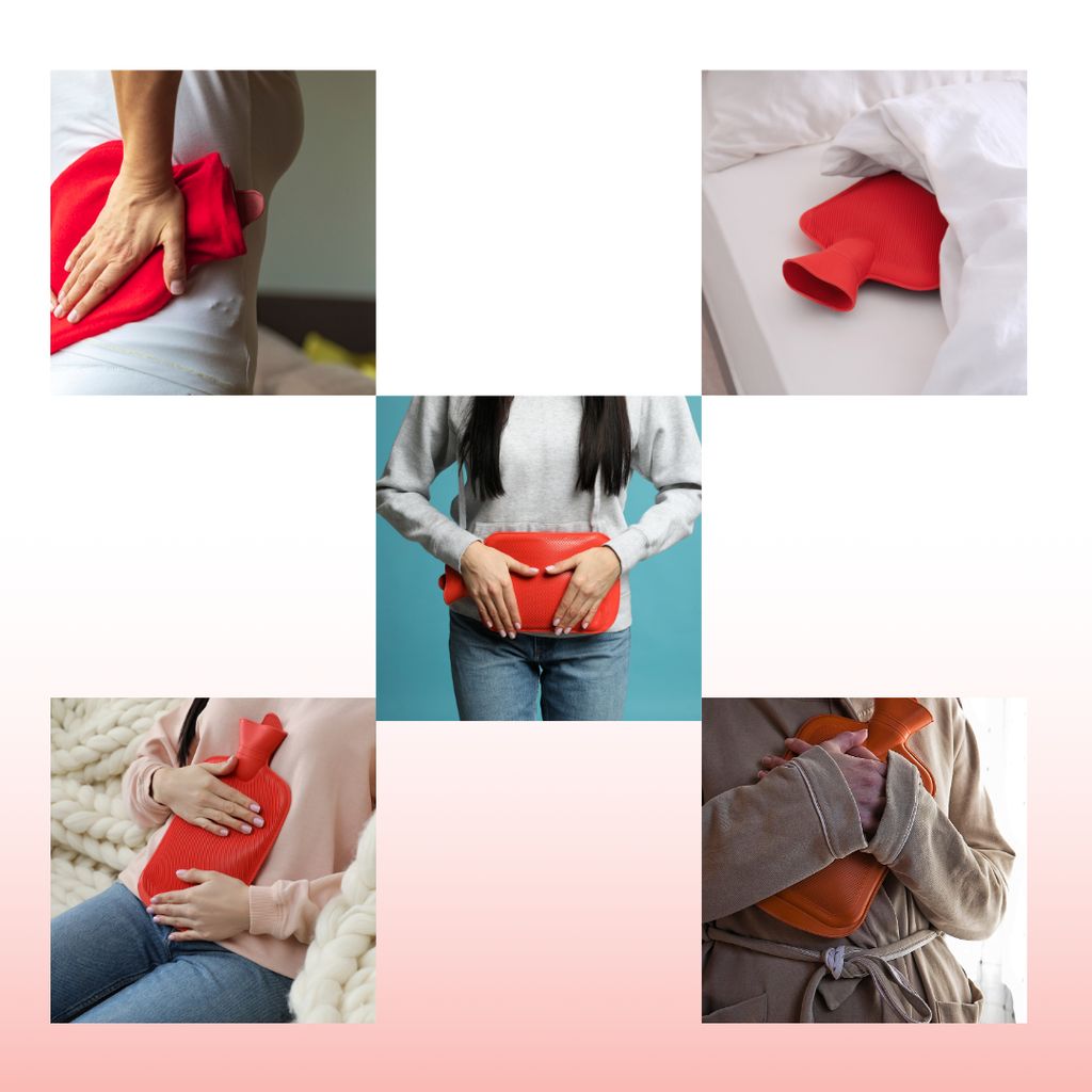 Complete Care Hot Water Bag for Full Body Pain Relief Leakproof Rubber Hot Water Bag for Sports Injury Pain Relief Massage Therapy for Men & Women Non Electric Hot Water Pouch for Cramps Relief - Red view 2