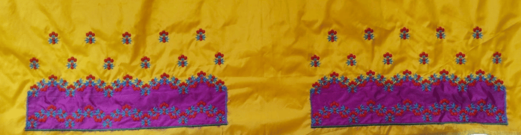 Embroidered butterfly kurti neck design view 2