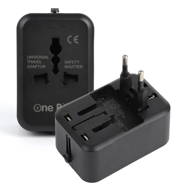 One Beat Worldwide Universal Travel Adapter with Type C, USB A Ports - All-in-One, 100V-250V Plug - International Plug Adapter for Cell Phones, Tablets, Camera (Travel Adapter White) view 2