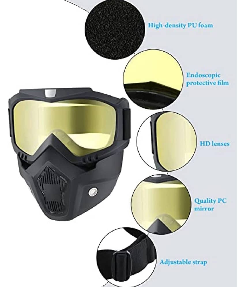 banistrokes Night Vision Yellow Riding Goggles ( Pack of 1 ) view 2