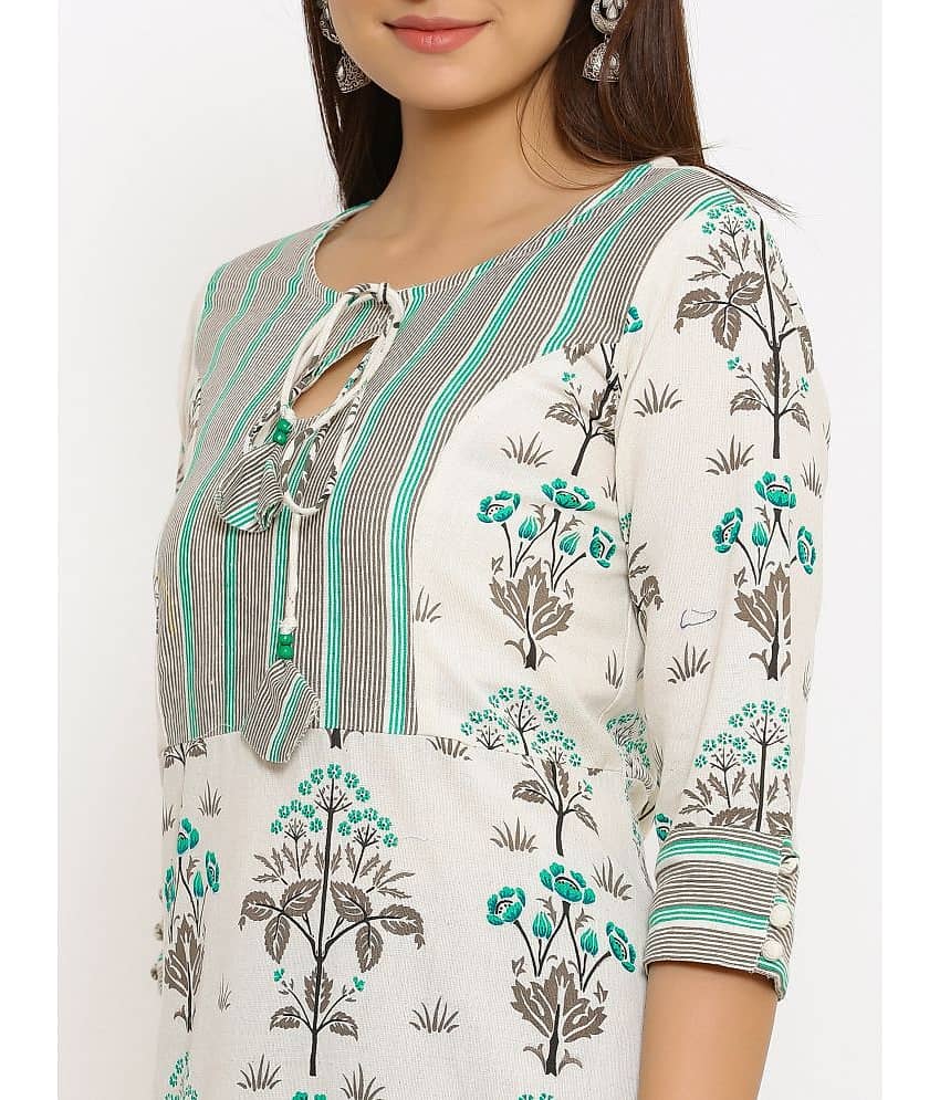 NeshamaKurti - Multicoloured Cotton Women's A-line Kurti ( Pack of 1 ) view 2