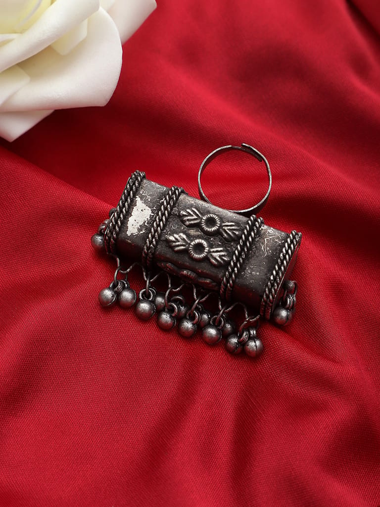 Cardinal Oxidized Metallic Adjustable Ring view 2