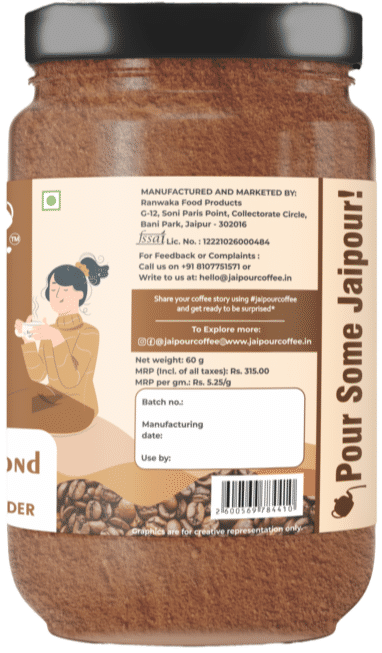 Jaipour Coffee Almond, 60 gm Glass Jar view 2