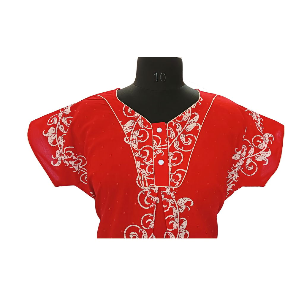 Subh Cotton Maxi Maroon red xl Size Nighty for women view 2