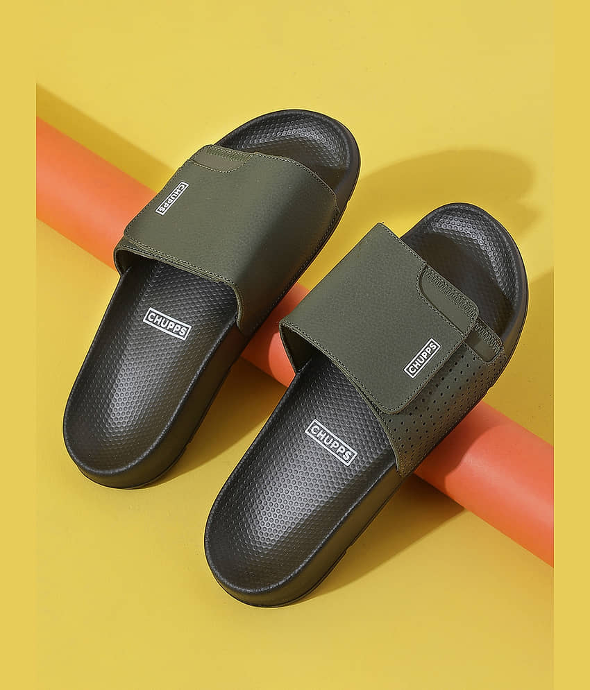 CHUPPS - Olive Men's Slide Flip Flop view 2