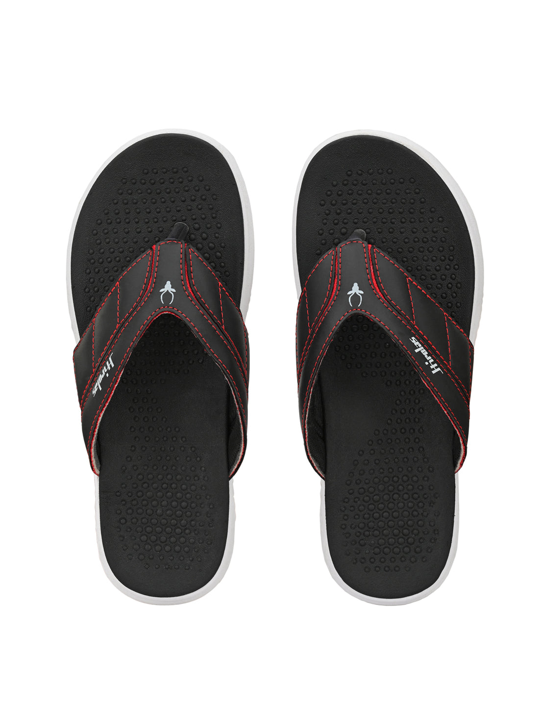 Hirolas® Men's Black/Red CLOUDWALK | Comfortable | Ultra-Soft | Light-Weight | Shock Absorbent | Bounce Back Technology | Water-Resistant Slippers (HROFF24BLR) view 2