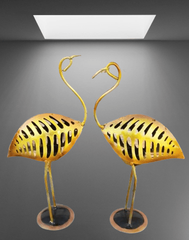 Kiran Handicrafts Graceful Crane Tea Light Holder iron Handcrafted For Living room,Office (Pack of 2 ) view 2