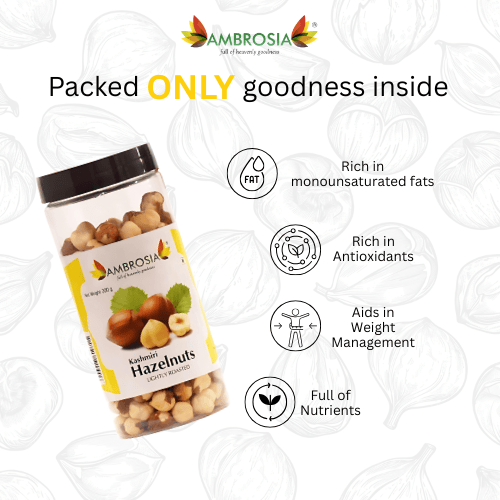Ambrosia Lightly Roasted Kashmiri Hazelnuts 200g (Pack of 1) view 2
