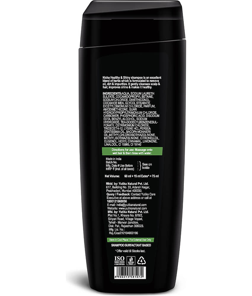 Nisha Healthy & Shiny Shampoo for Women Men 75ml Pack of 10, Avocado & Brahmi Shampoo for Strong Beautiful Hair view 2