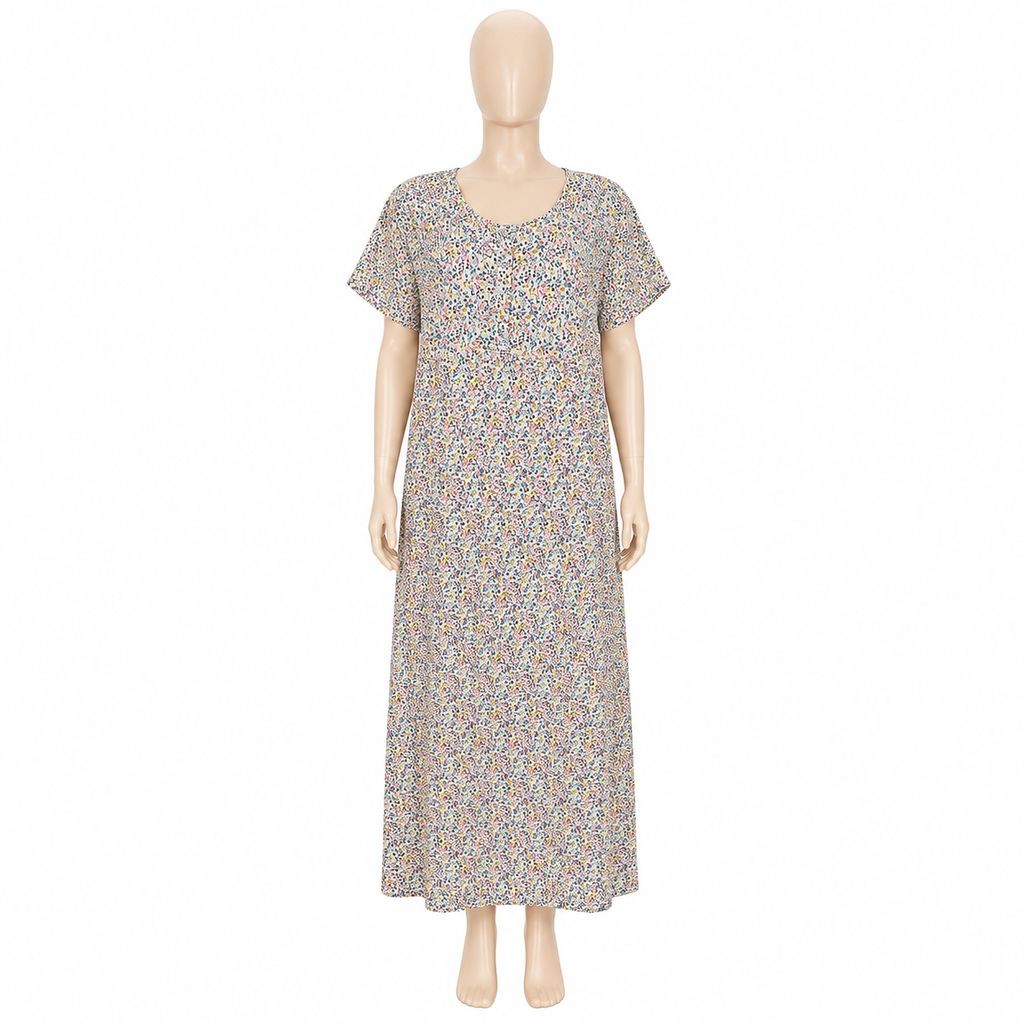 White Blossom Cotton Blend Women’s Gown