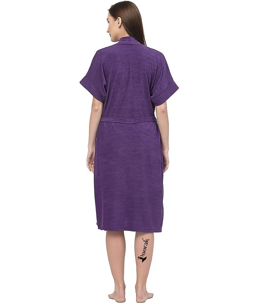 Poorak Purple Free Size Bathrobe ( Pack of 1 ) view 2
