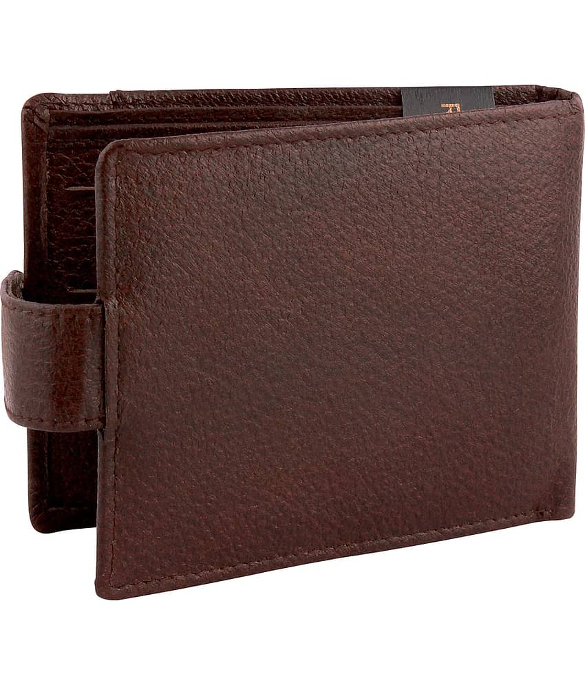 Hidelink 100% Leather Solid Men's RFID Wallet With 6 Slots For Card ( Brown , Pack of 1 ) view 2