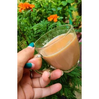 BLINKMAX Transparent Square Shape Tea Cup Coffee Cup Set of 6 Made of Crystal Clear Glass 155 ml