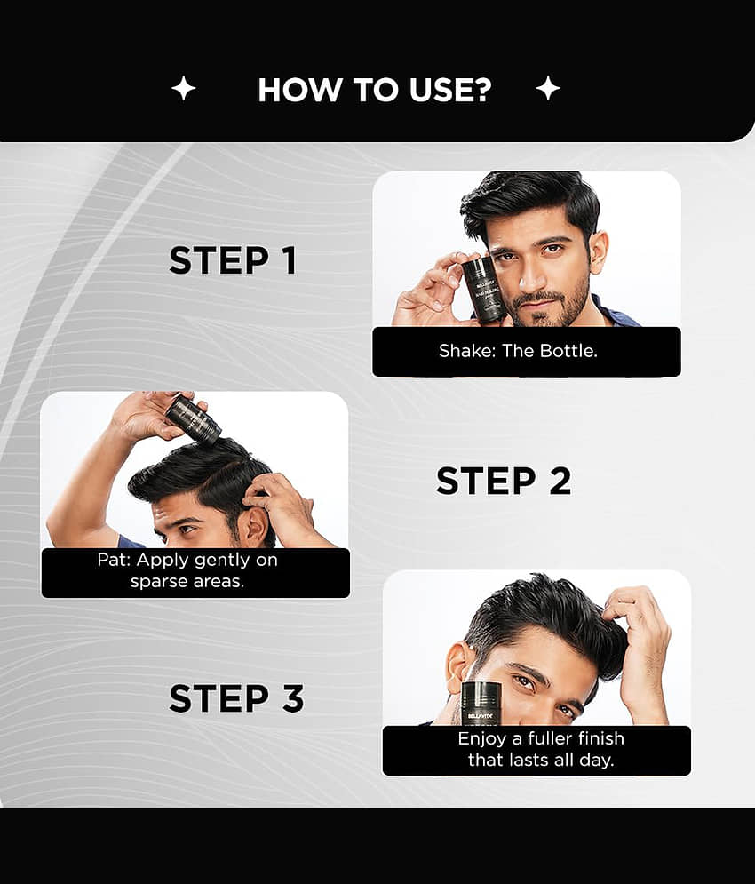 Barbers Crew Hair Building Fiber Natural Temporary Hair Color 15 g Black view 2