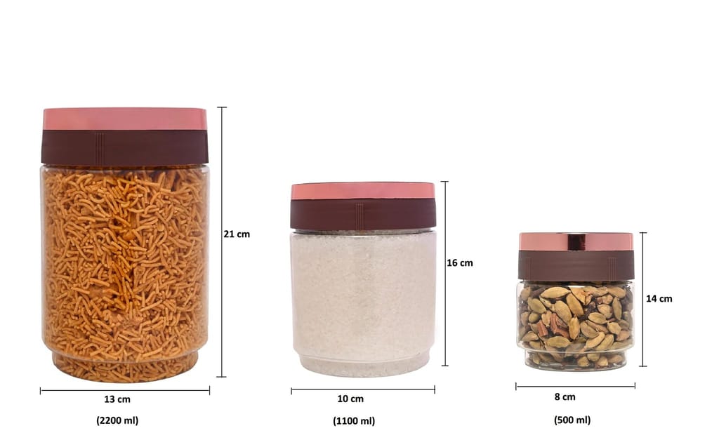 KSI Stackable Containers for Kitchen Stackable Jars for Kitchen Stackable Storage Box for Kitchen Plastic Kitchen Container Set Spice Jar Airtight Plastic Container Pack of 12 (4 pieces of 500 ml, 4 pieces of 1100 ml, 4 pieces of 2200 ml) view 2