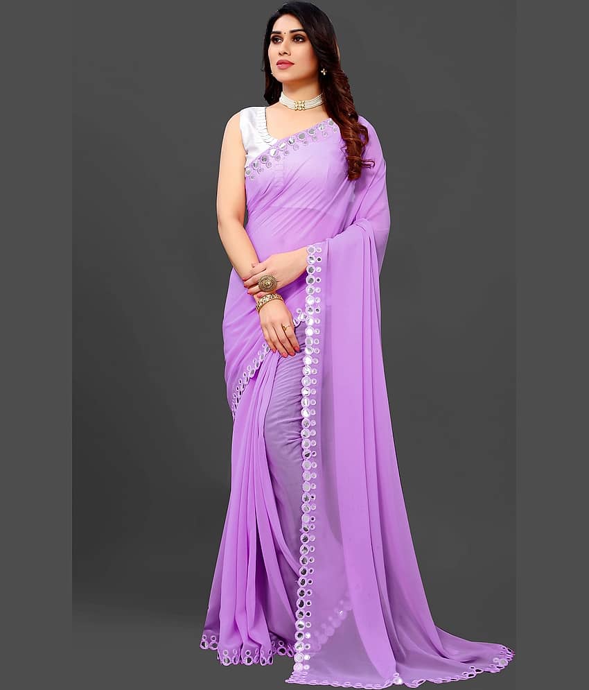 RIDDHI SHIVAY FAB Georgette Embroidered Saree With Unstitched Blouse Piece ( Green ) view 2
