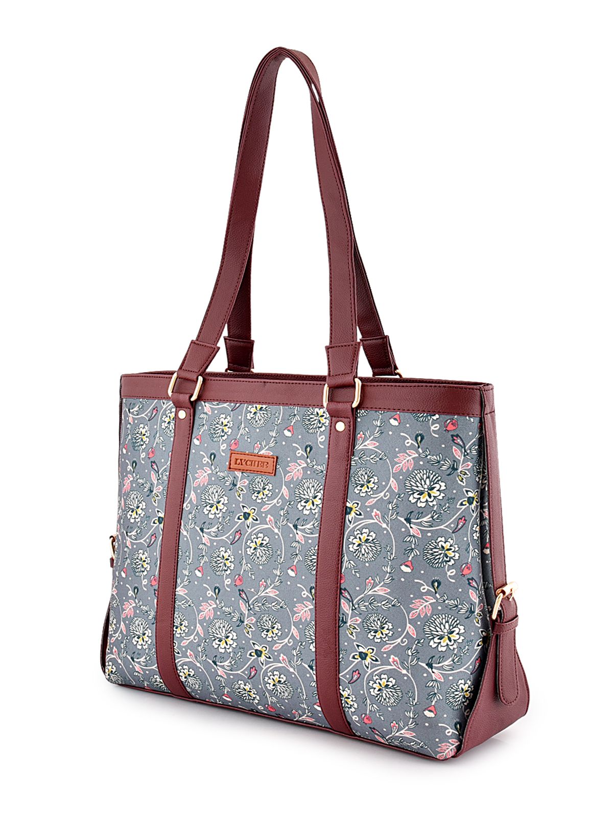 Lychee bags Women Printed Canvas Grey Tote Bag view 2