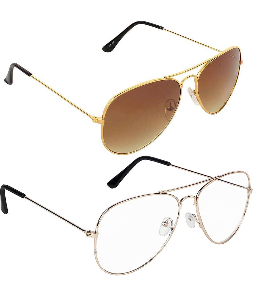 Kanny Devis - Gold Pilot Sunglasses ( Pack of 2 ) view 2