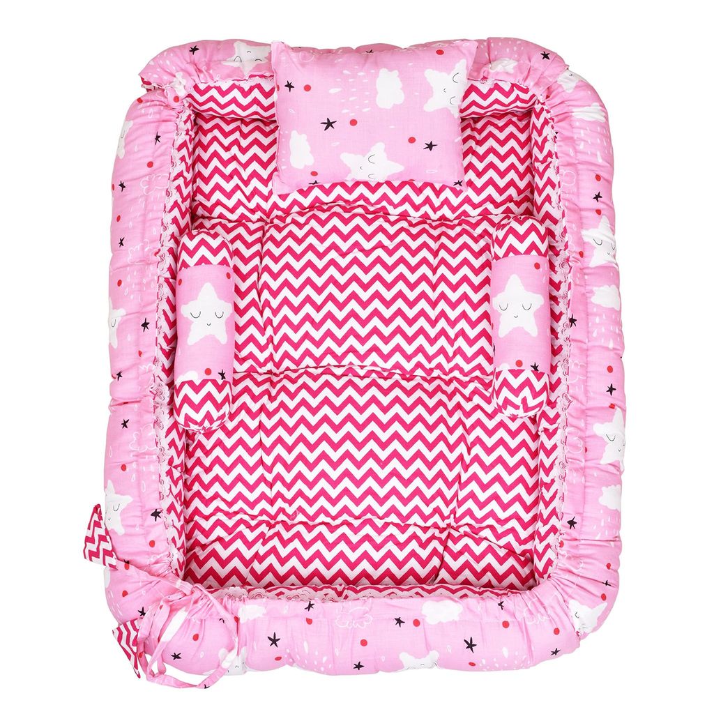 LOREM 3 Pillows & Square Shape Cotton Baby Bed for 0-1 Year BB05-06 view 2