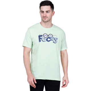 Life Dream Mens Light Green Color Block Cotton Blend Round Neck T-Shirt