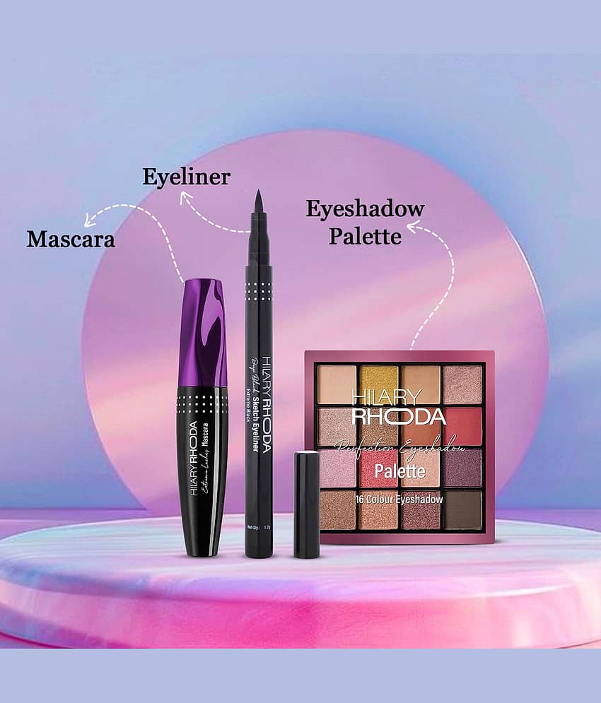 Hilary Rhoda Set of 3 Make up Gift Set - Mascara, Eyeliner and Eye Palette view 2