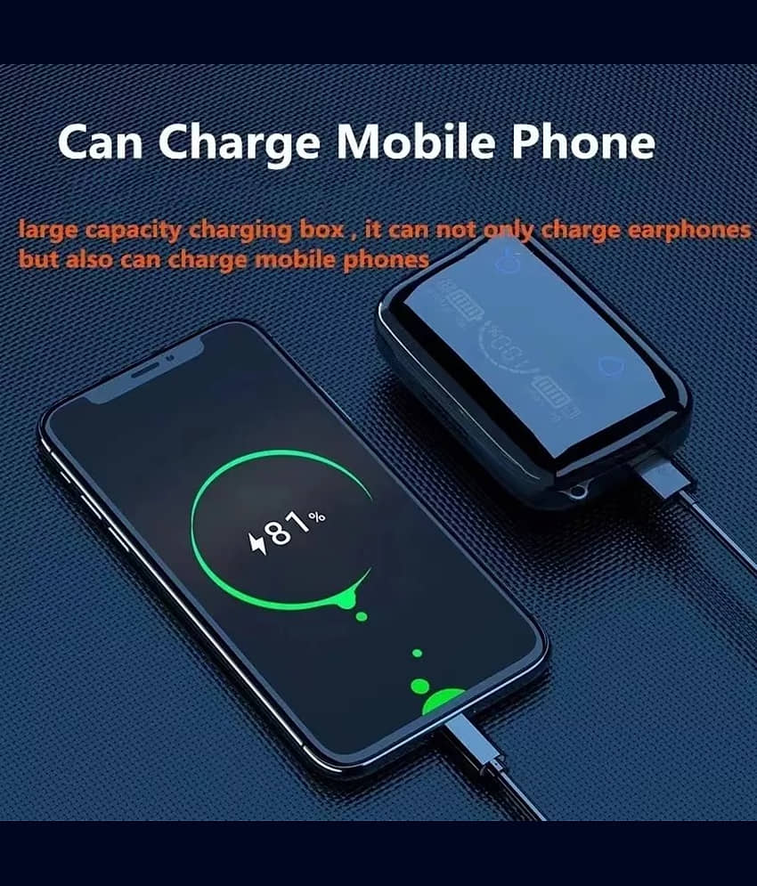 VEhop PowerBank Earbuds Bluetooth True Wireless (TWS) In Ear 35 Hours Playback Passive noise cancellation IPX4(Splash & Sweat Proof) Black view 2