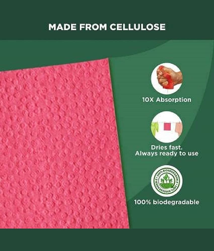 Kitchen Wipes Reusable, Biodegradable, Multi-color Sponge Wipe (Large, Pack of 5) view 2