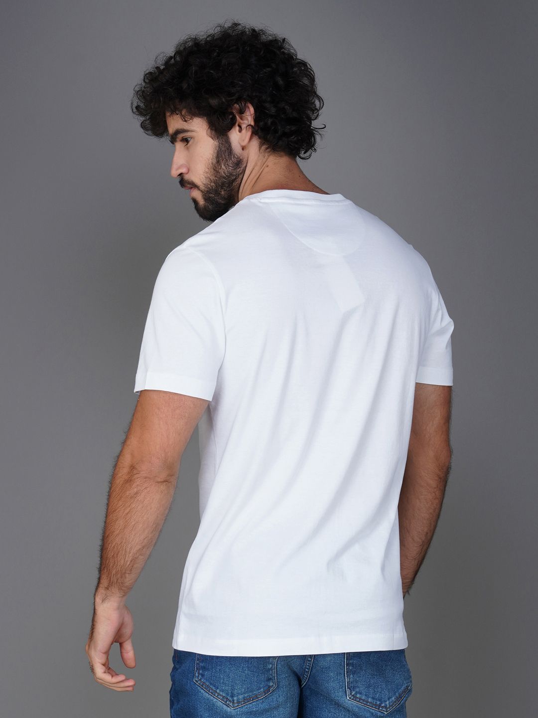 Men's Cotton Branded Tee Euro Fit White view 2