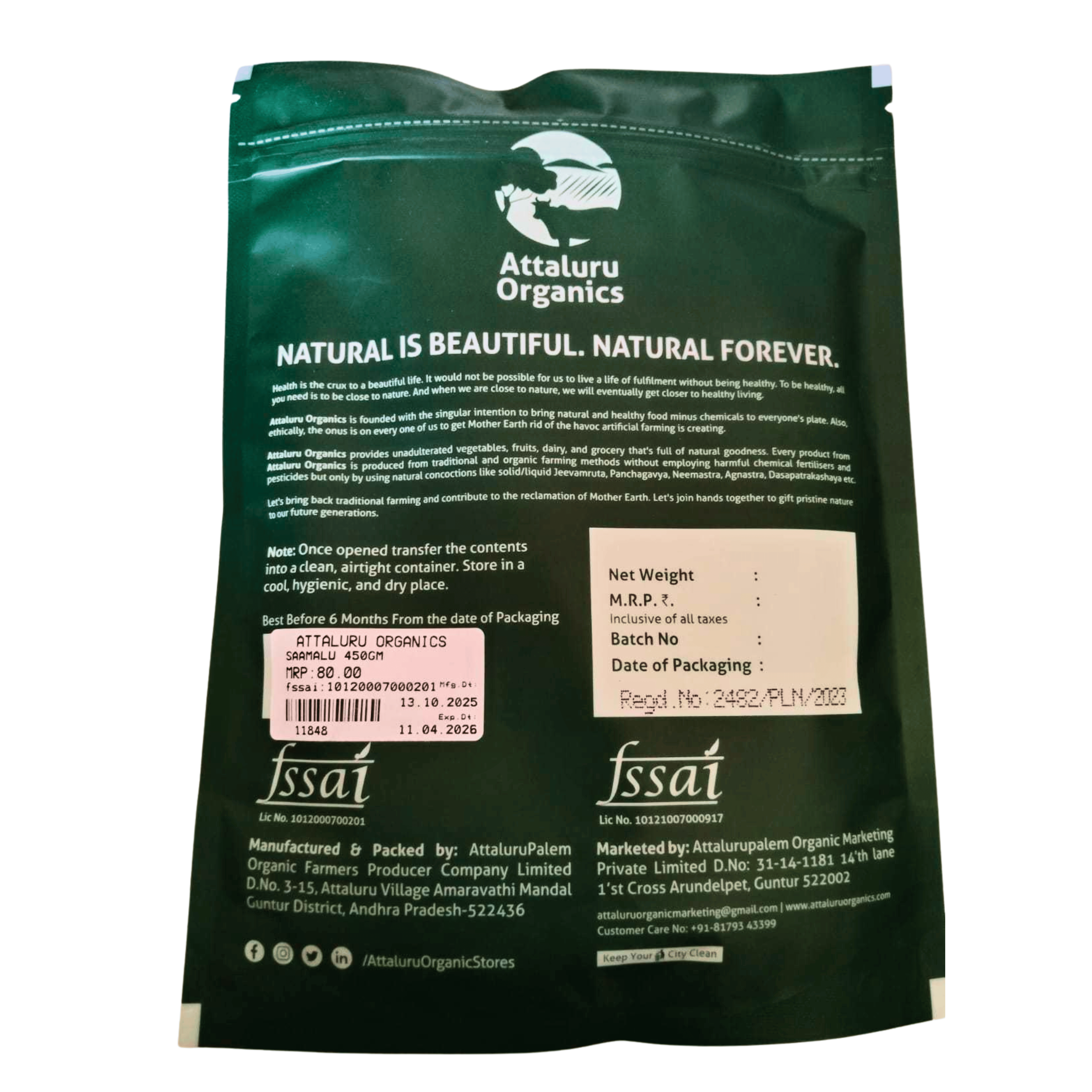 Attaluru Organics Little Millet – Natural Fiber Rich Grain view 2