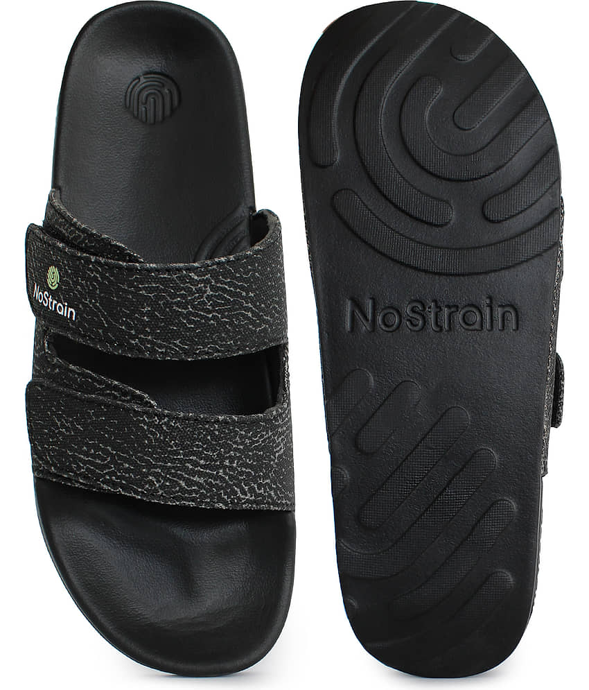 NoStrain Black Men's Slide Flip Flop view 2
