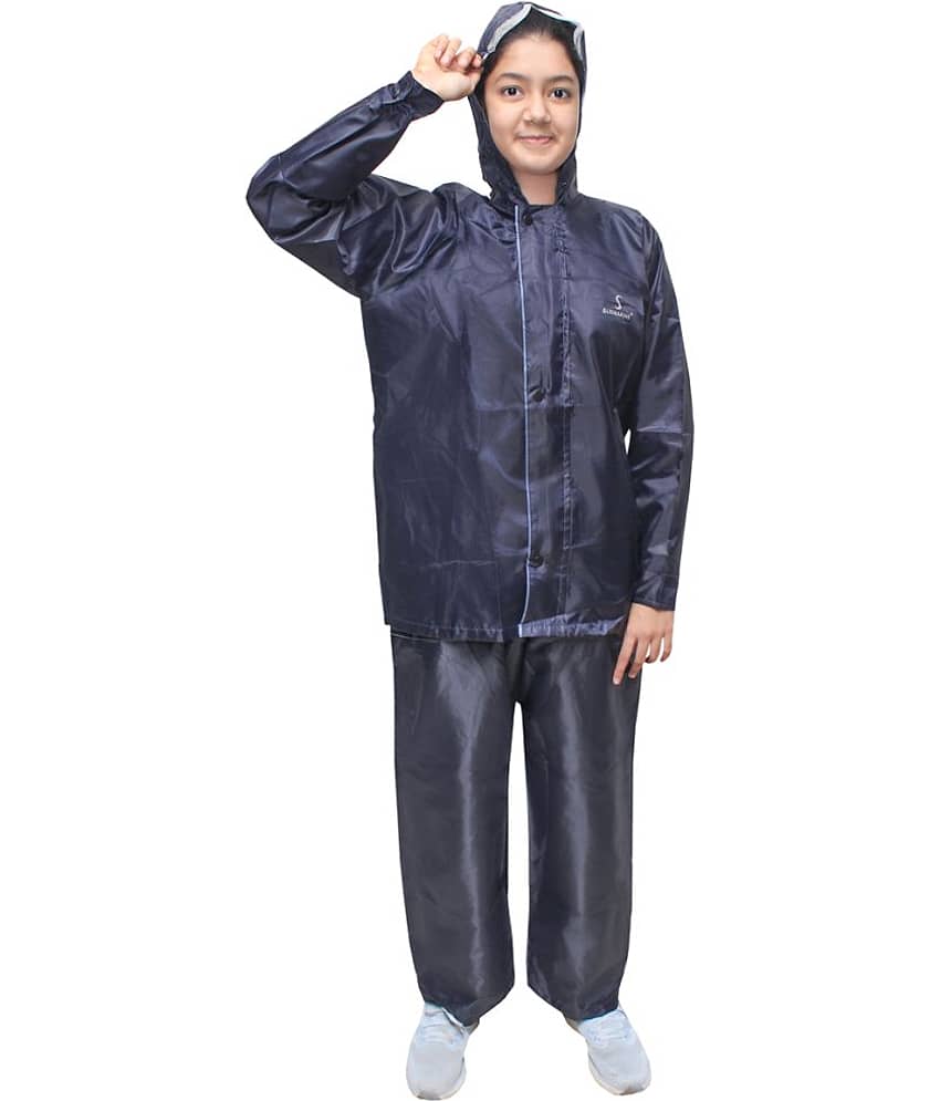 Goodluck Polyester Raincoat Set - Black view 2