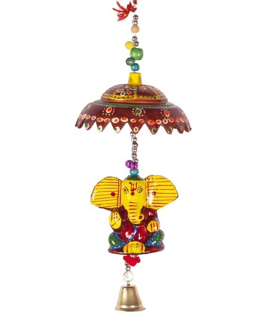 Ganesha Wind Chime Showpiece For Wall Decor, Home Decor Ideal For Ganesh Chaturthi, Diwali view 2