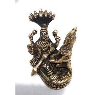 Ashtadhatu Vishnu And Laxmi Gold Plated Murti view 2