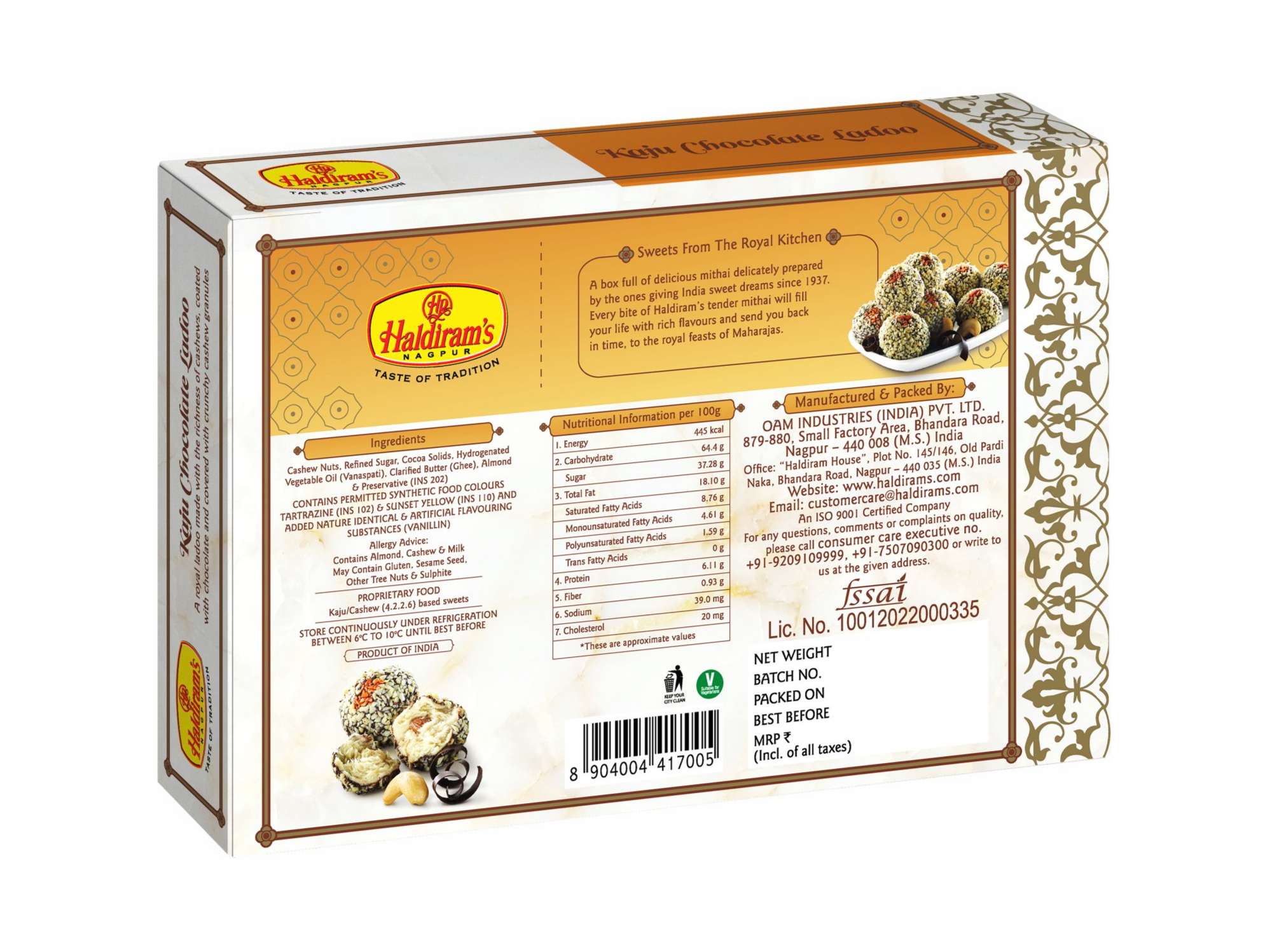 Haldiram's Kaju Chocolate Laddu Packed Sweets - 500 Gm view 2