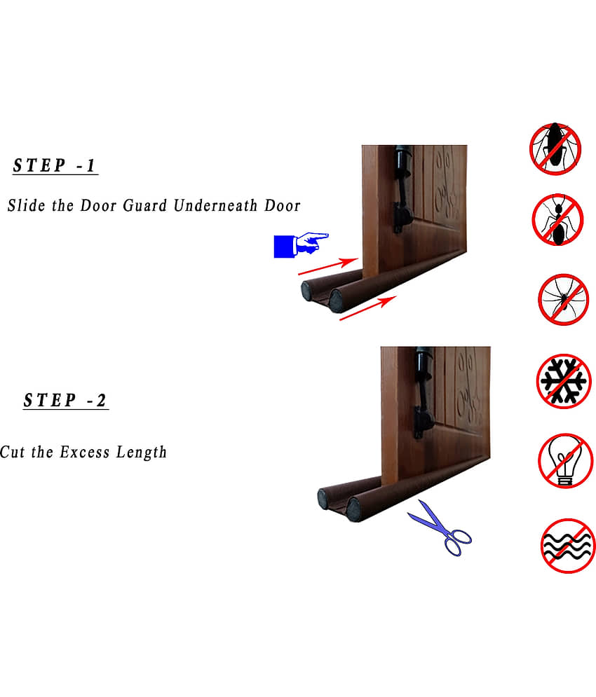 Door Seal Guard Gap Filler for Door Bottom Seal Strip | Door Stoppers | Door Seal | Door Closers | Sound Proof | Reduce Dust | Pest Protector | Water Proof Brown, 36 inch (Pack of 1) view 2