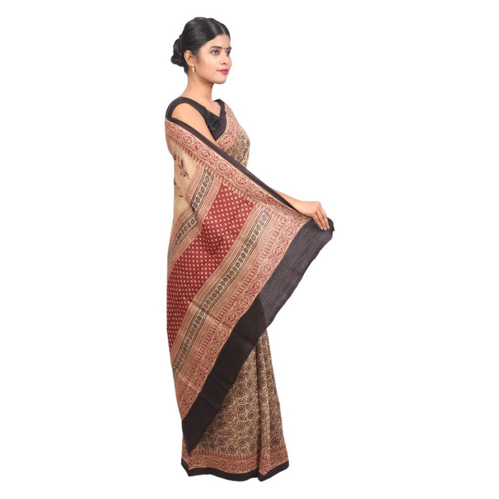 HANDLOOM KOSA SAREE WITH BLOUSE (SKU - 1ST504221220 SAREE- 226) view 2