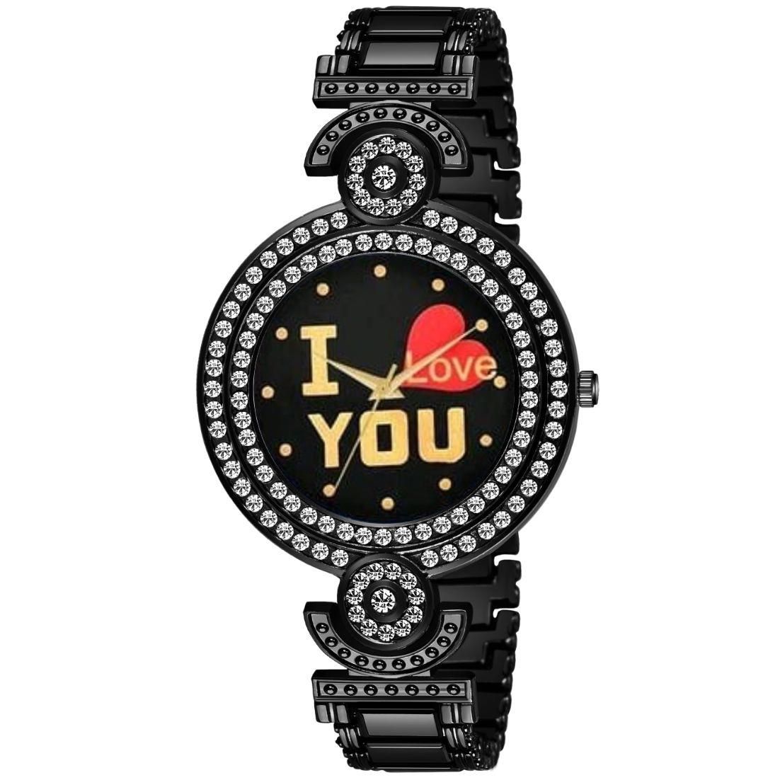 Bolun Black I I love You Dial BD Girls and Women Watch view 2